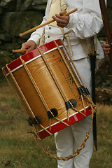 Image showing Colonial Drummer--Revolutionary War Reenactment