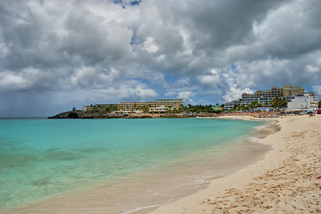 Image showing Maho Bay, Saint Maarteen Coast, Dutch Antilles