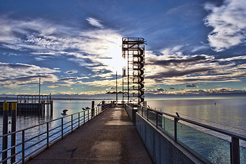 Image showing Low Sun on Friedrichshafen, Germany, Christmas Time