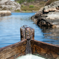 Image showing Bow on a old boat