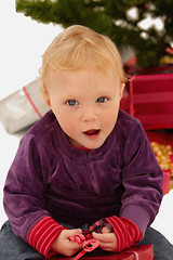 Image showing Christmas - Cute child looking at you