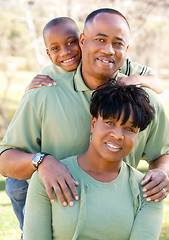 Image showing Attractive African American Man, Woman and Child