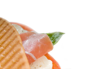 Image showing panini caprese and parma ham