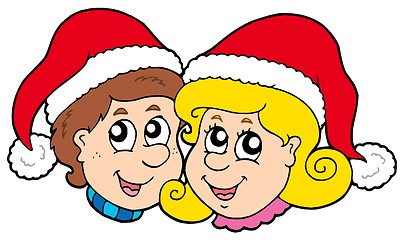 Image showing Christmas boy and girl