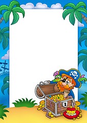 Image showing Frame with pirate and treasure