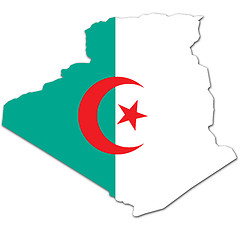 Image showing algeria map and flag