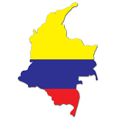 Image showing colombia map and flag