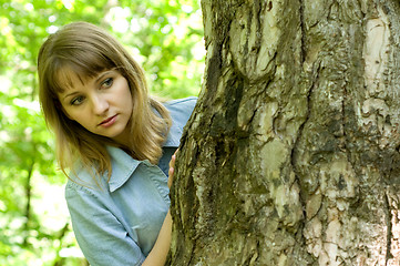 Image showing Girl and tree