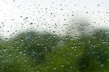 Image showing Rain drops on glass