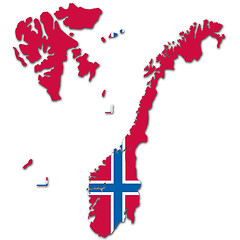 Image showing norway map and flag