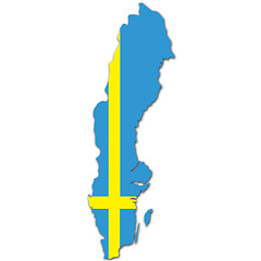 Image showing sweden map and flag