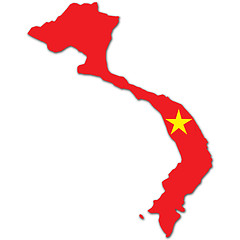 Image showing vietnam map and flag