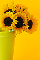 Image showing Sunflowers in vase