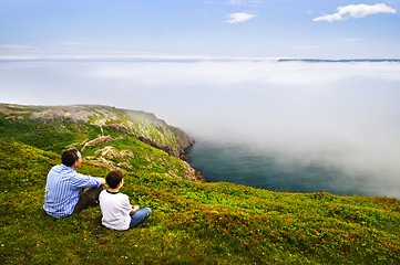 Image showing Father and son on Signal Hill