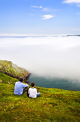 Image showing Father and son on Signal Hill