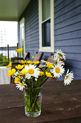 Image showing Wildflowers bouquet at cottage