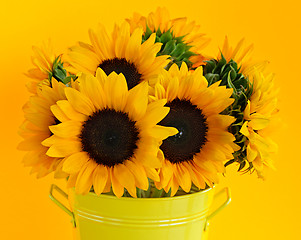 Image showing Sunflowers in vase