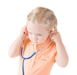 Image showing Little girl with sthetoscope