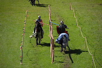 Image showing knights on horses