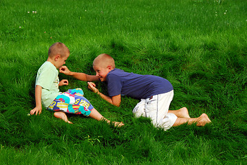 Image showing boys are resting