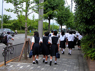 Image showing Japanese schoolgirls