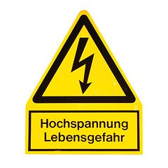 Image showing Danger of death Electric shock