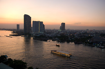 Image showing Chao Praya River in Bangkok at night