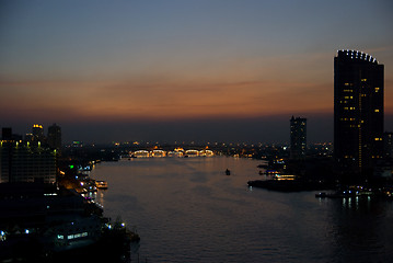 Image showing Chao Praya River in Bangkok at night