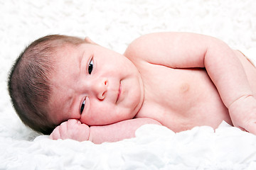 Image showing Cute baby thinking