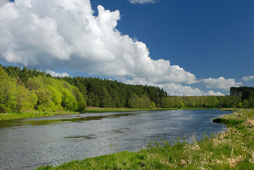 Image showing Clouds over the river