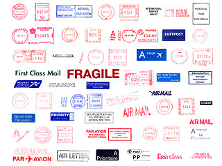 Image showing Postage meters stamps