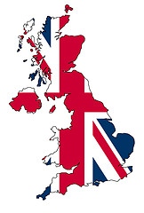Image showing UK map with flag