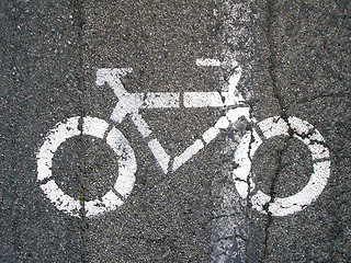 Image showing Bike lane sign