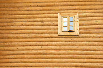 Image showing Wooden wall with window