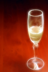 Image showing abstract scene of the liquor-glass on varicoloured background