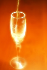 Image showing abstract scene of the liquor-glass on varicoloured background