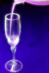 Image showing abstract scene of the liquor-glass on varicoloured background