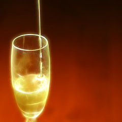 Image showing abstract scene of the liquor-glass on varicoloured background