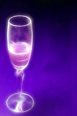 Image showing abstract scene of the liquor-glass on varicoloured background