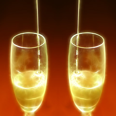 Image showing abstract scene of the liquor-glass on varicoloured background