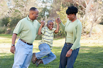 Image showing Playful African American Man, Woman and Child