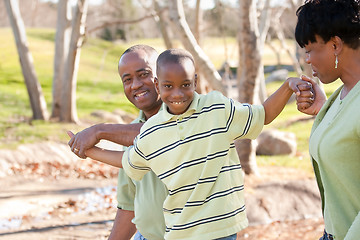 Image showing Happy African American Man, Woman and Child