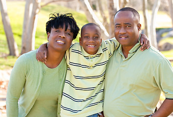 Image showing Happy African American Man, Woman and Child