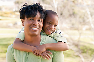 Image showing Happy African American Woman and Child