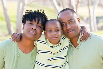 Image showing Happy African American Man, Woman and Child