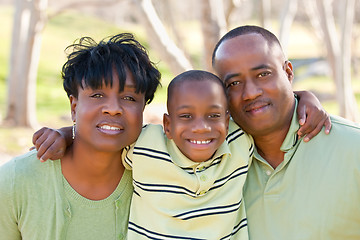 Image showing Happy African American Man, Woman and Child