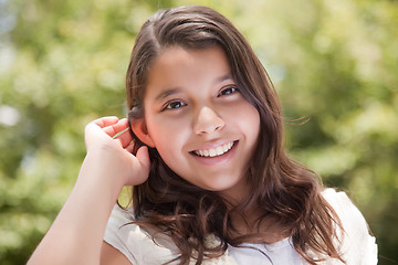 Image showing Cute Happy Hispanic Girl in the Park