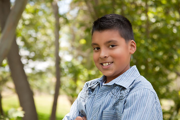 Image showing Handsome Young Hispanic Boy in the Park