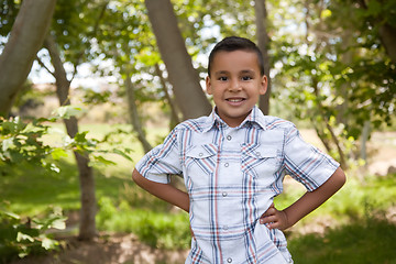 Image showing Handsome Young Hispanic Boy in the Park