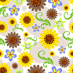 Image showing Floral seamless white background 